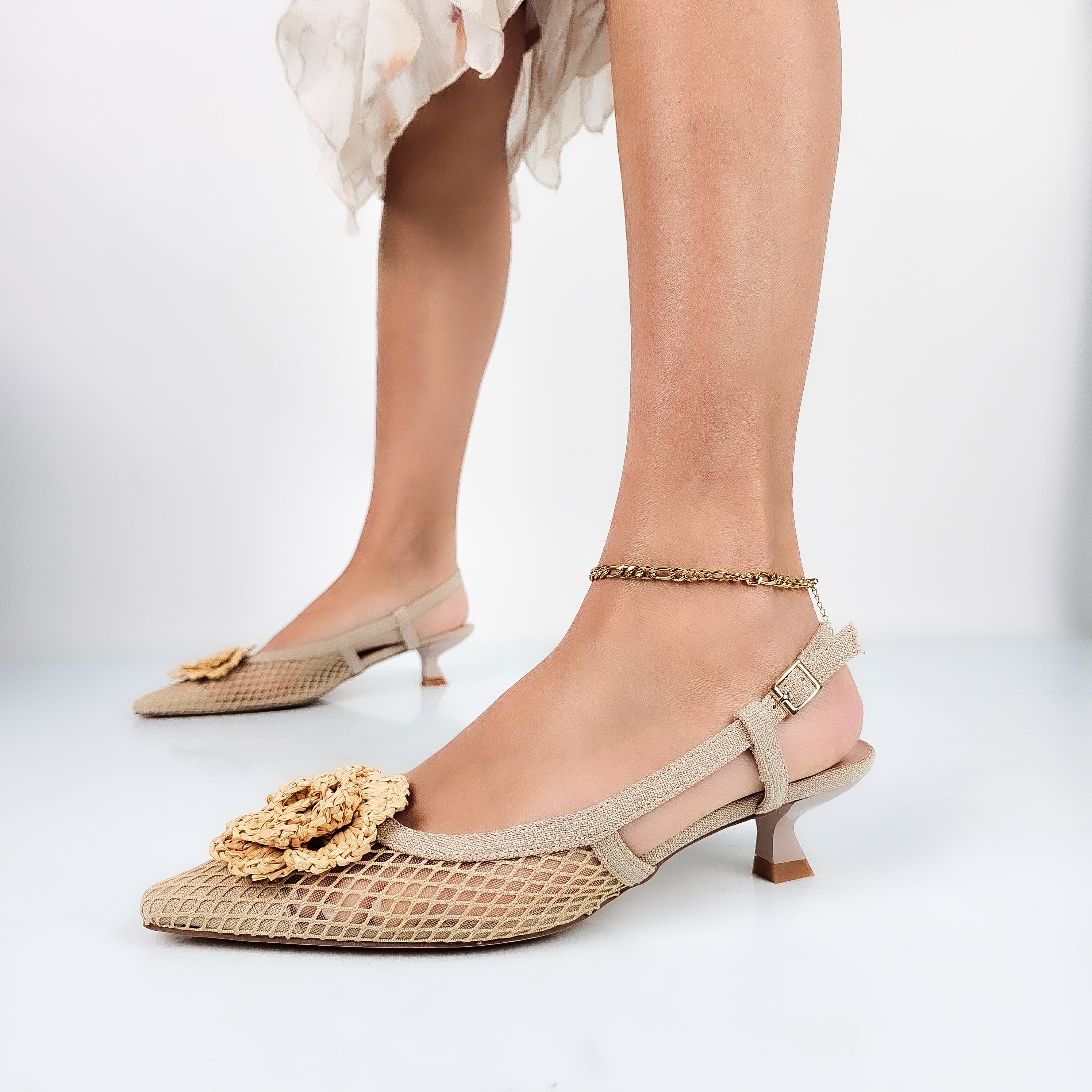 Vania - Decollette Slingback Rete