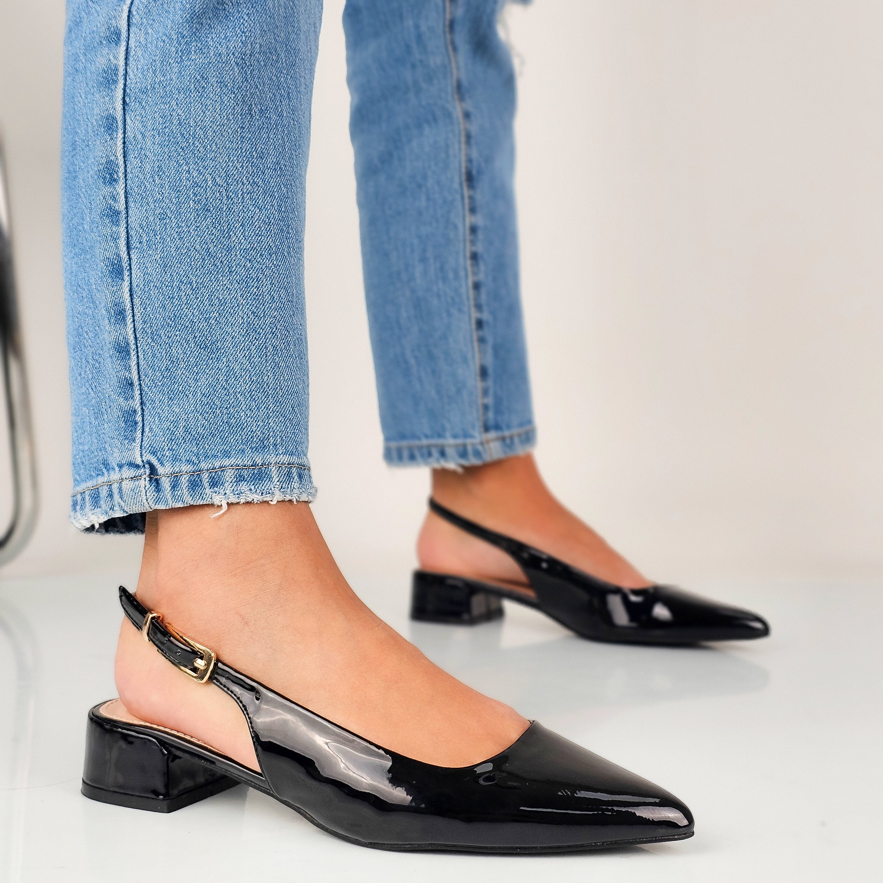 Colette - Ballerine Slingback Tacco Largo