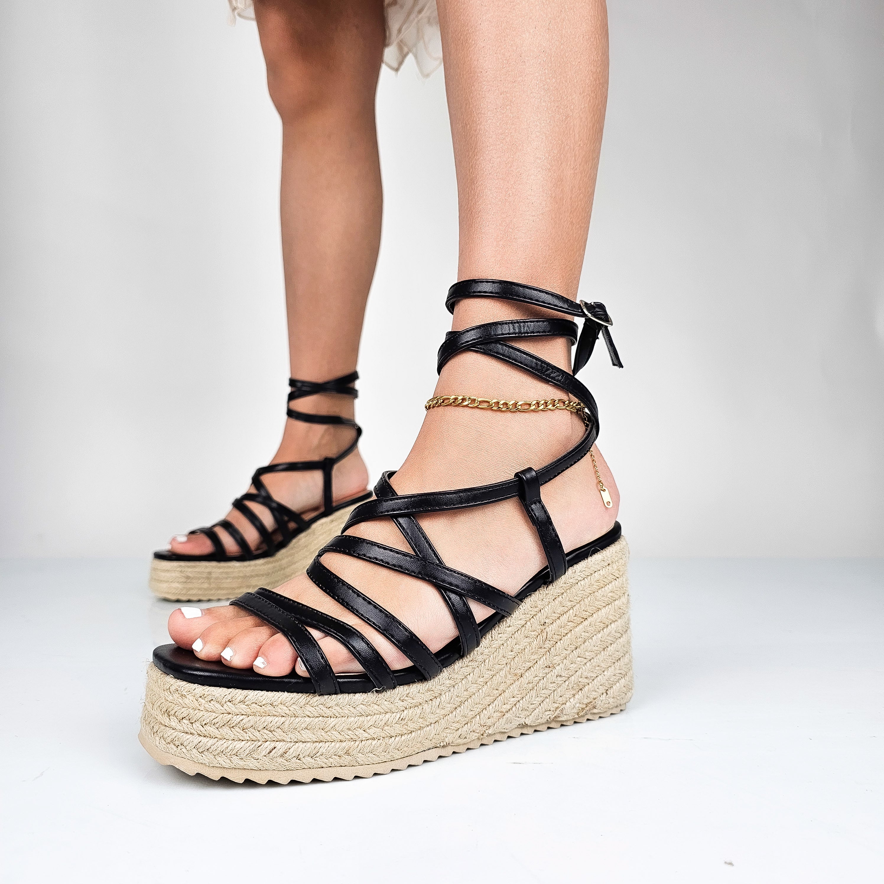 Lyn - Sandali Donna Zeppa In Corda
