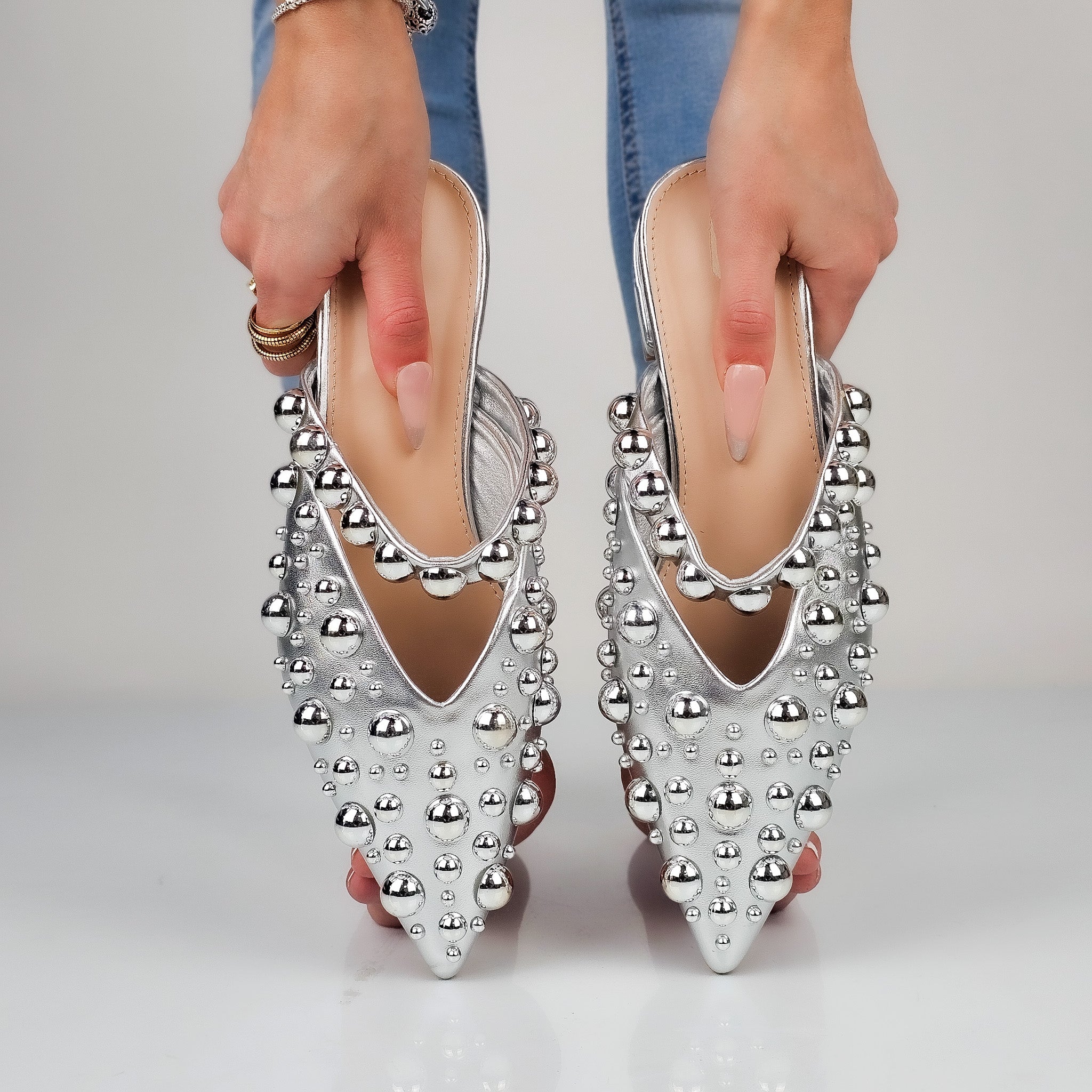 Marcelline - Ballerina Sabot Con Borchie