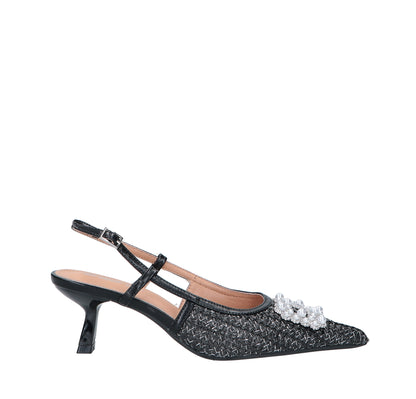 Manon - Decollette Slingback Placca Perle