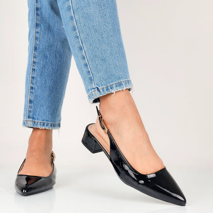 Colette - Ballerine Slingback Tacco Largo