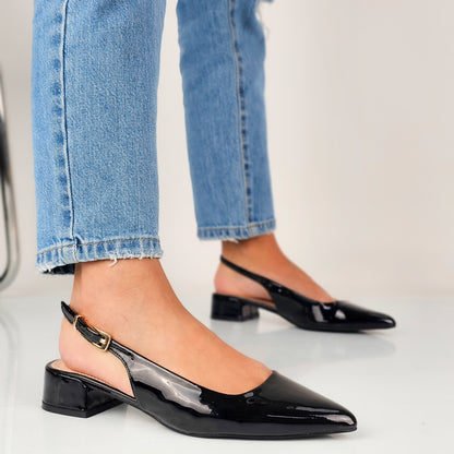 Colette - Ballerine Slingback Tacco Largo