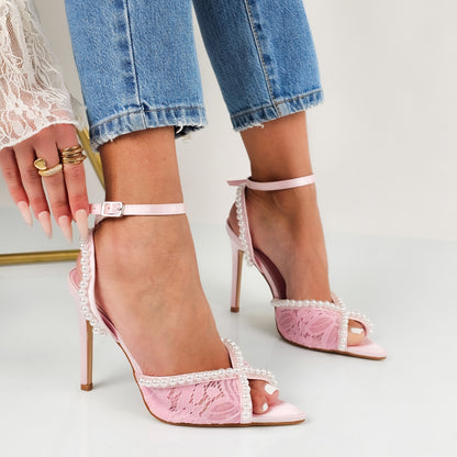 Liuta - Sandali Donna Con Perle E Pizzo