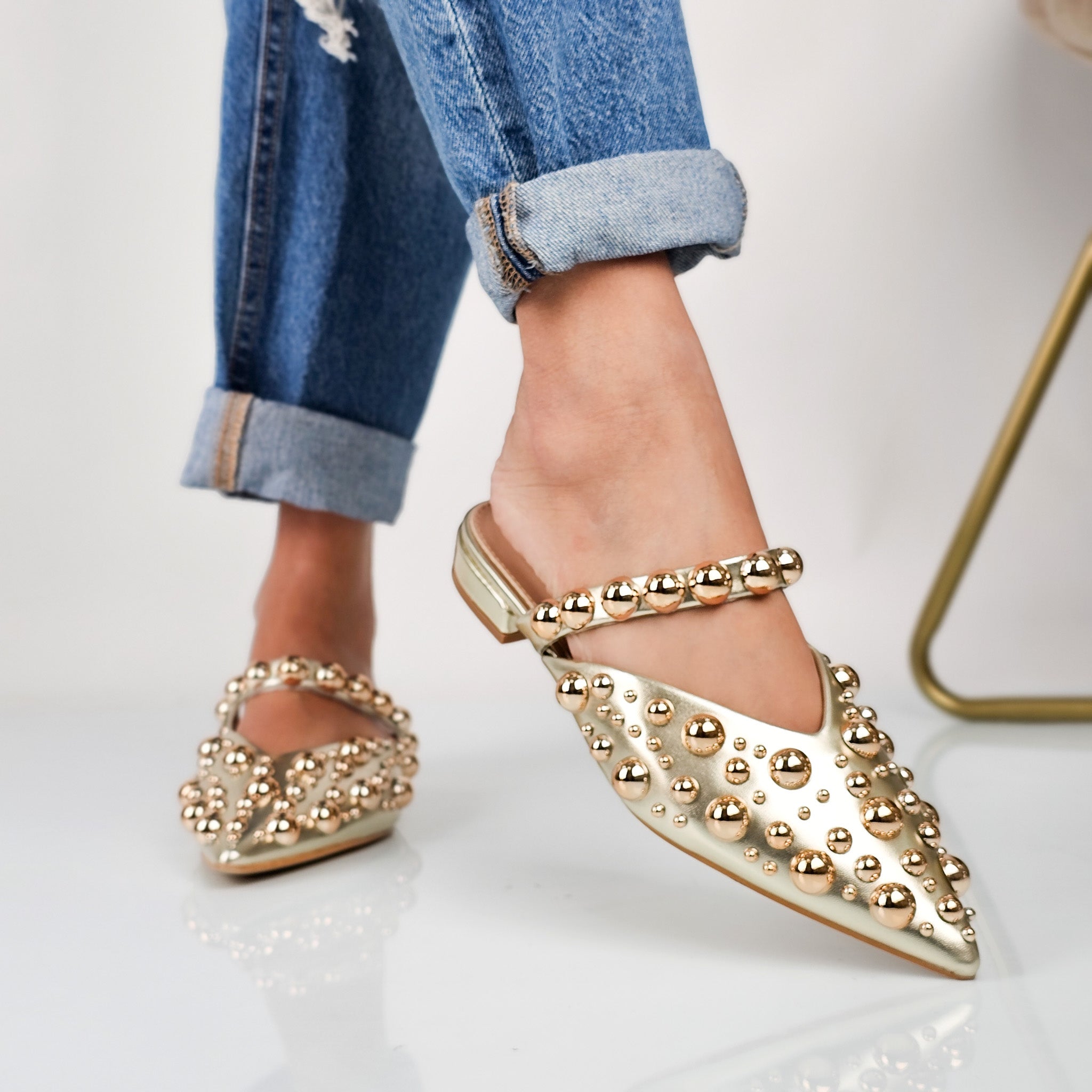 Marcelline - Ballerina Sabot Con Borchie