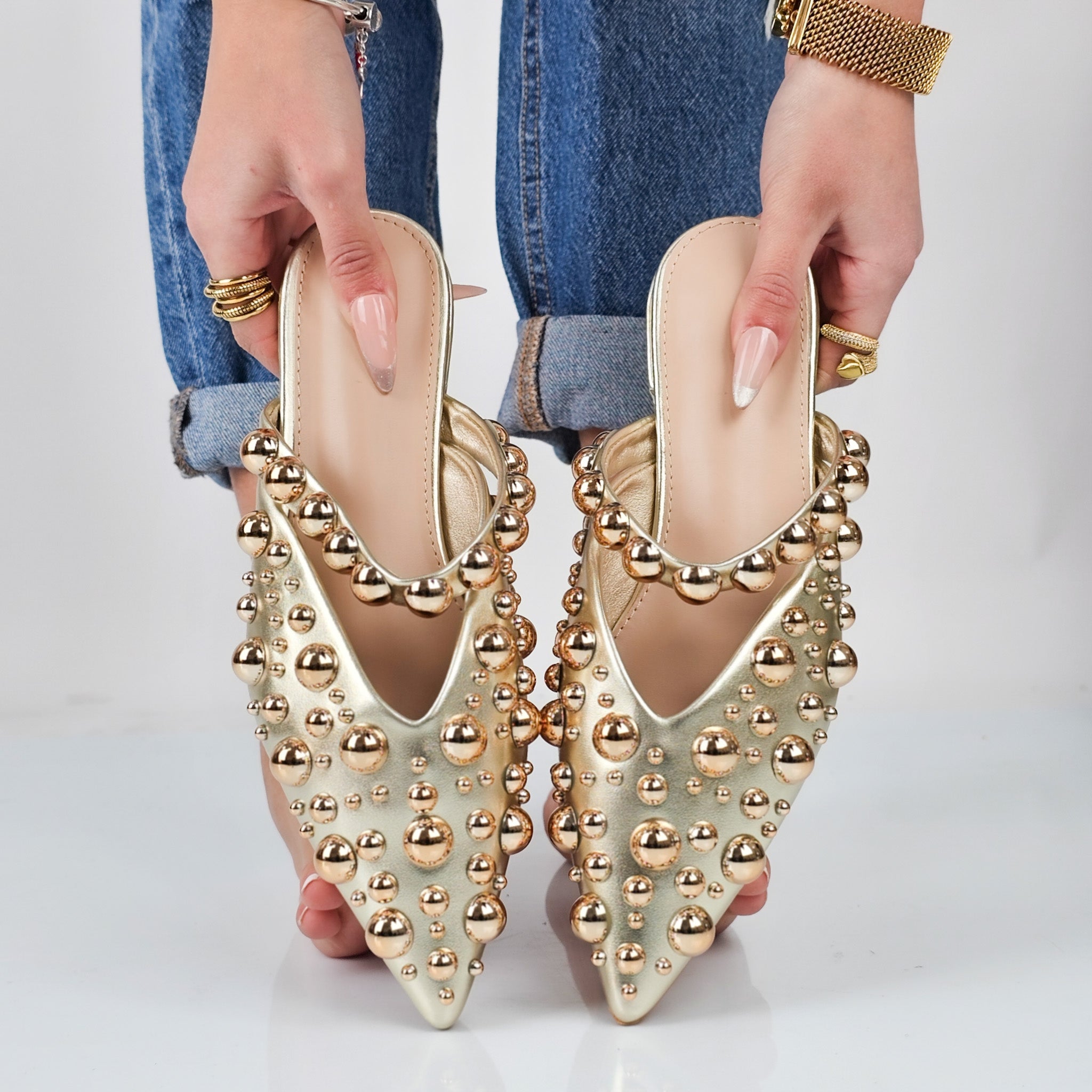 Marcelline - Ballerina Sabot Con Borchie