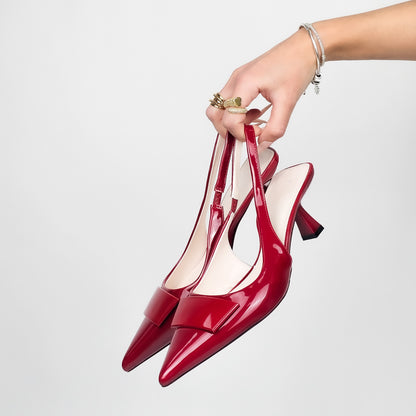 Lyn - Decollette Slingback Vernice
