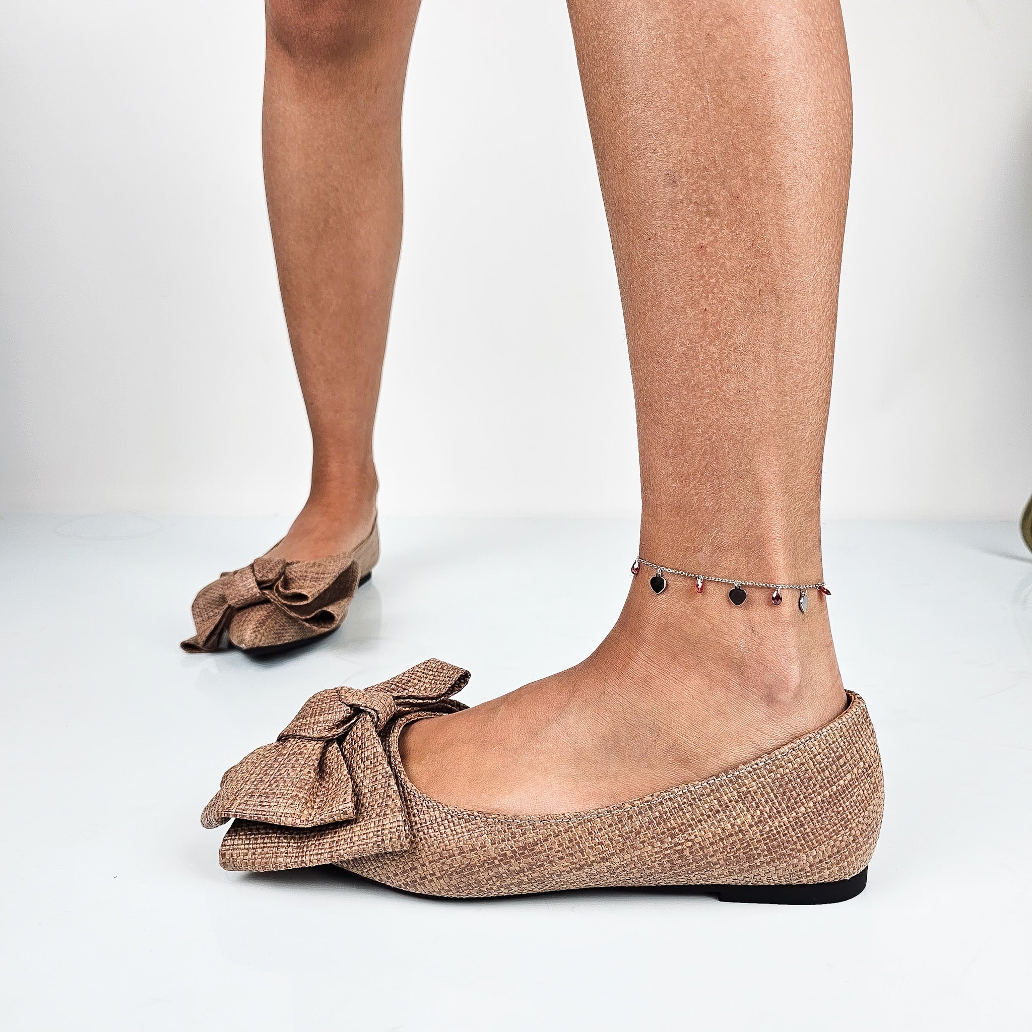 Jessica - Ballerine Donna In Fibra Con Fiocco