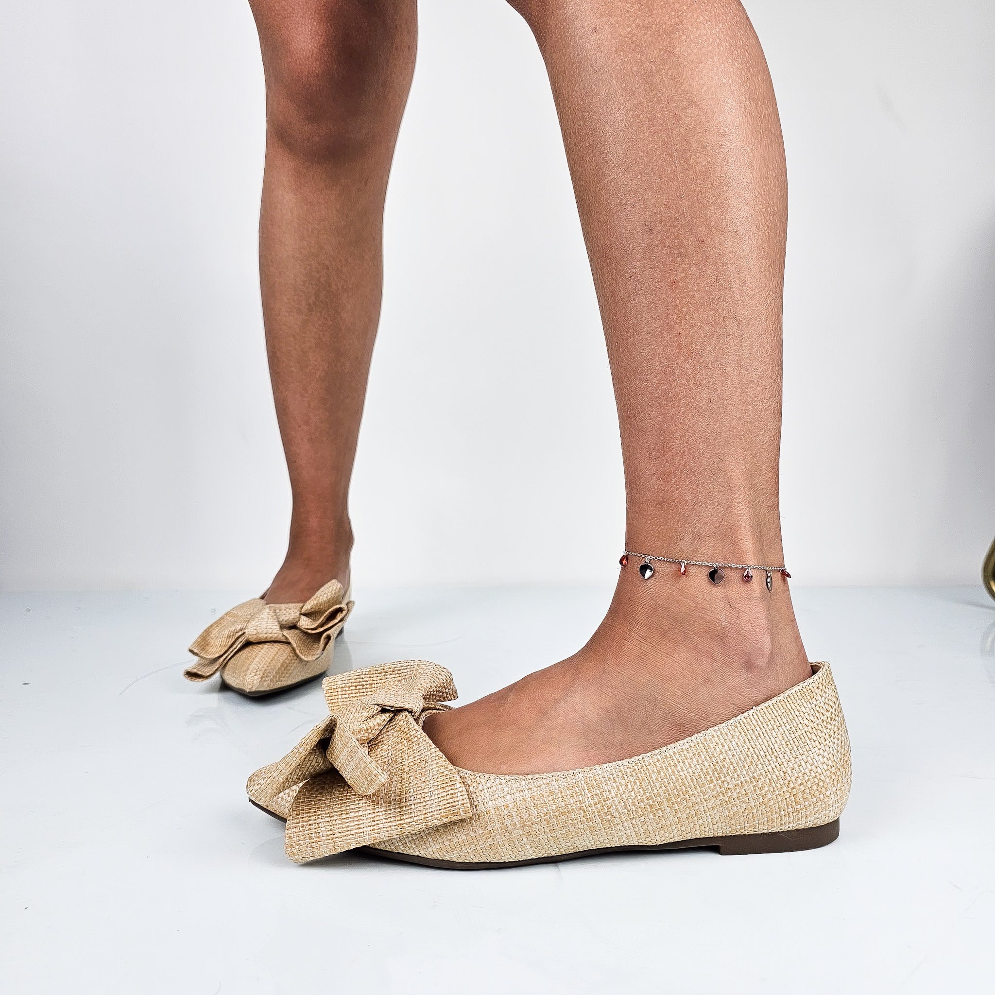 Jessica - Ballerine Donna In Fibra Con Fiocco