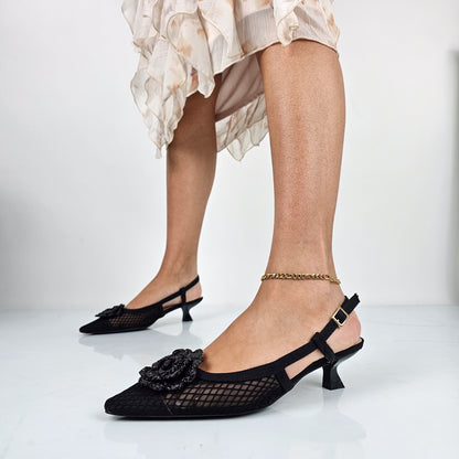 Vania - Decollette Slingback Rete