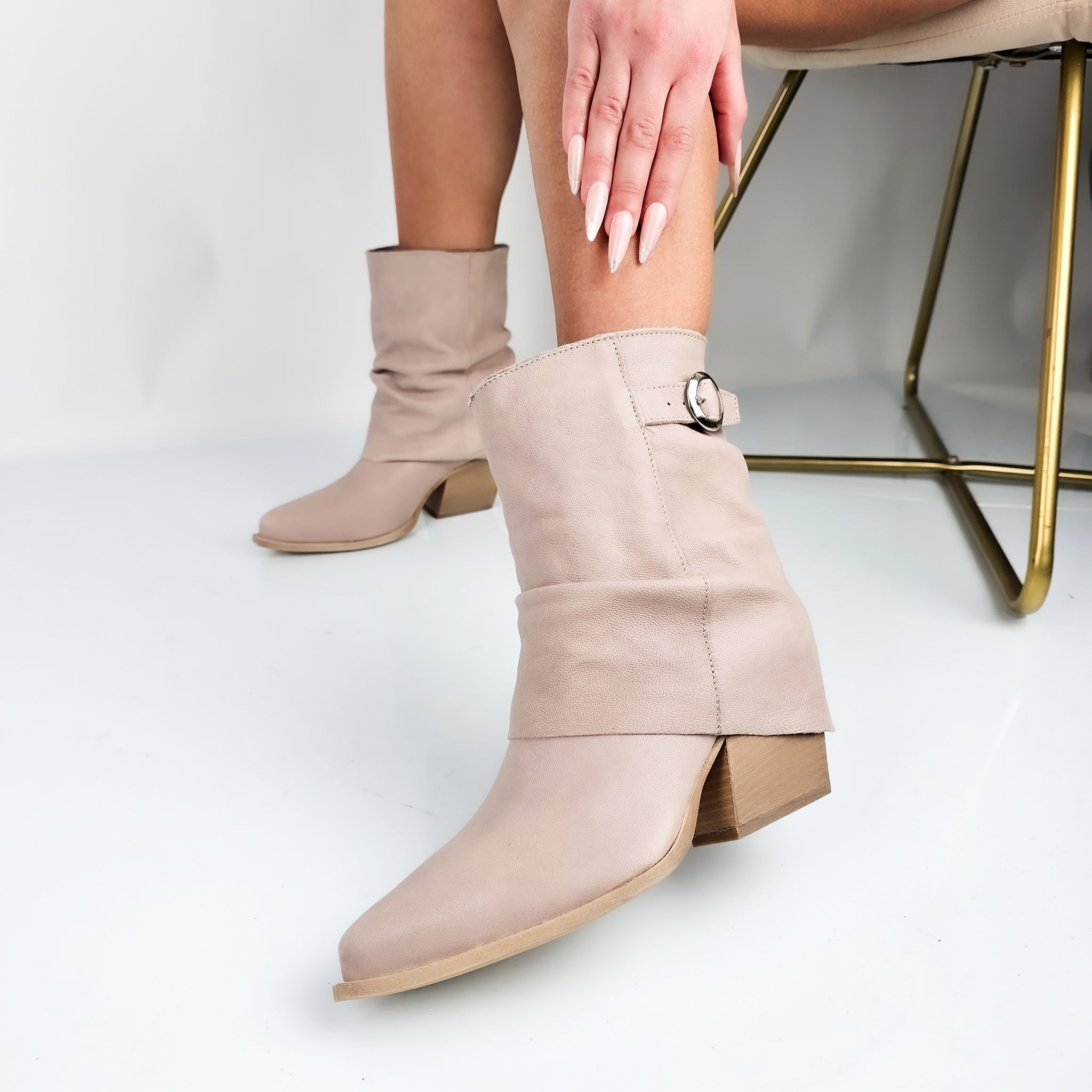 Amelia - Stivaletti Texani Vera Pelle Made In Italy