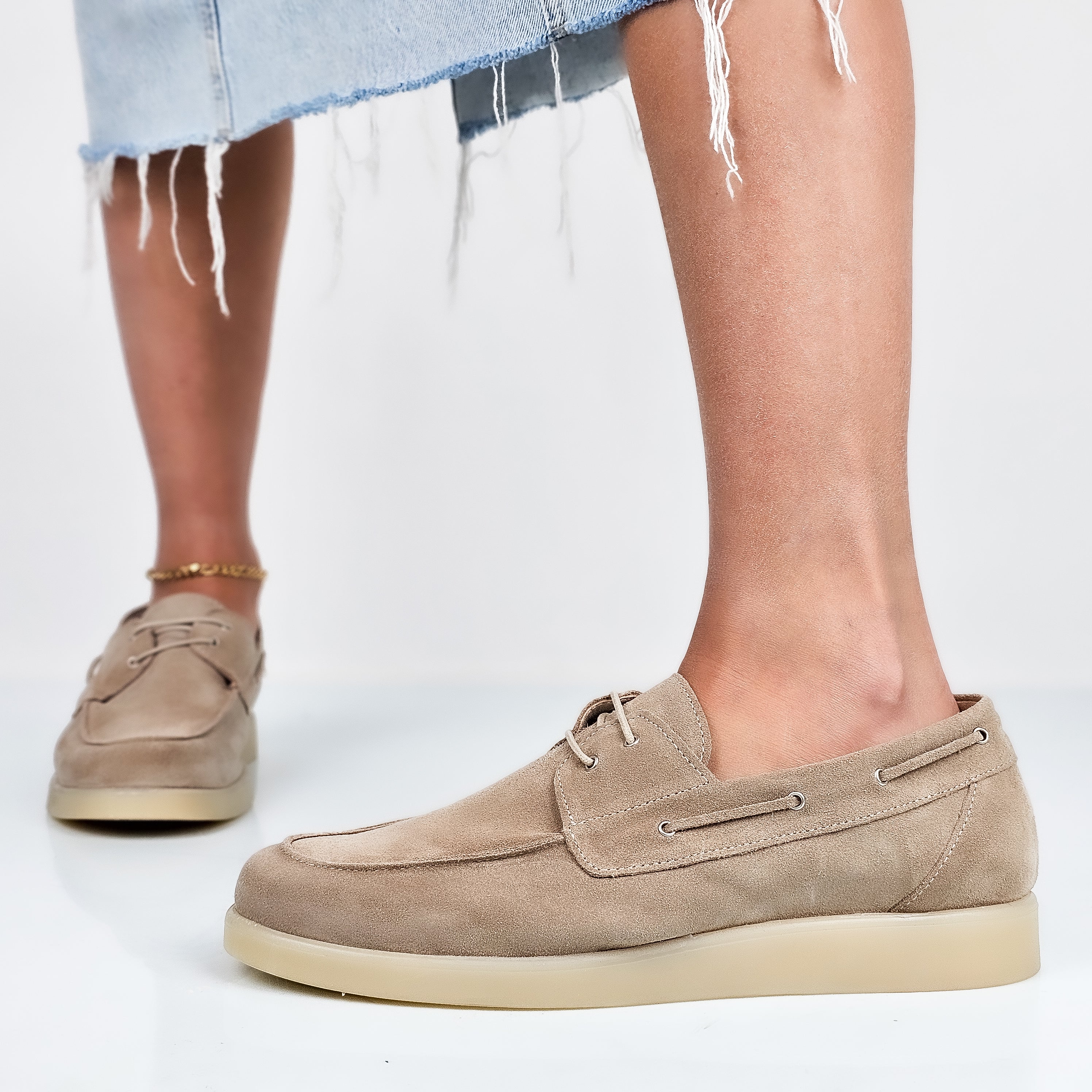 Misha - Mocassini Barca Donna Vera Pelle Made In Italy