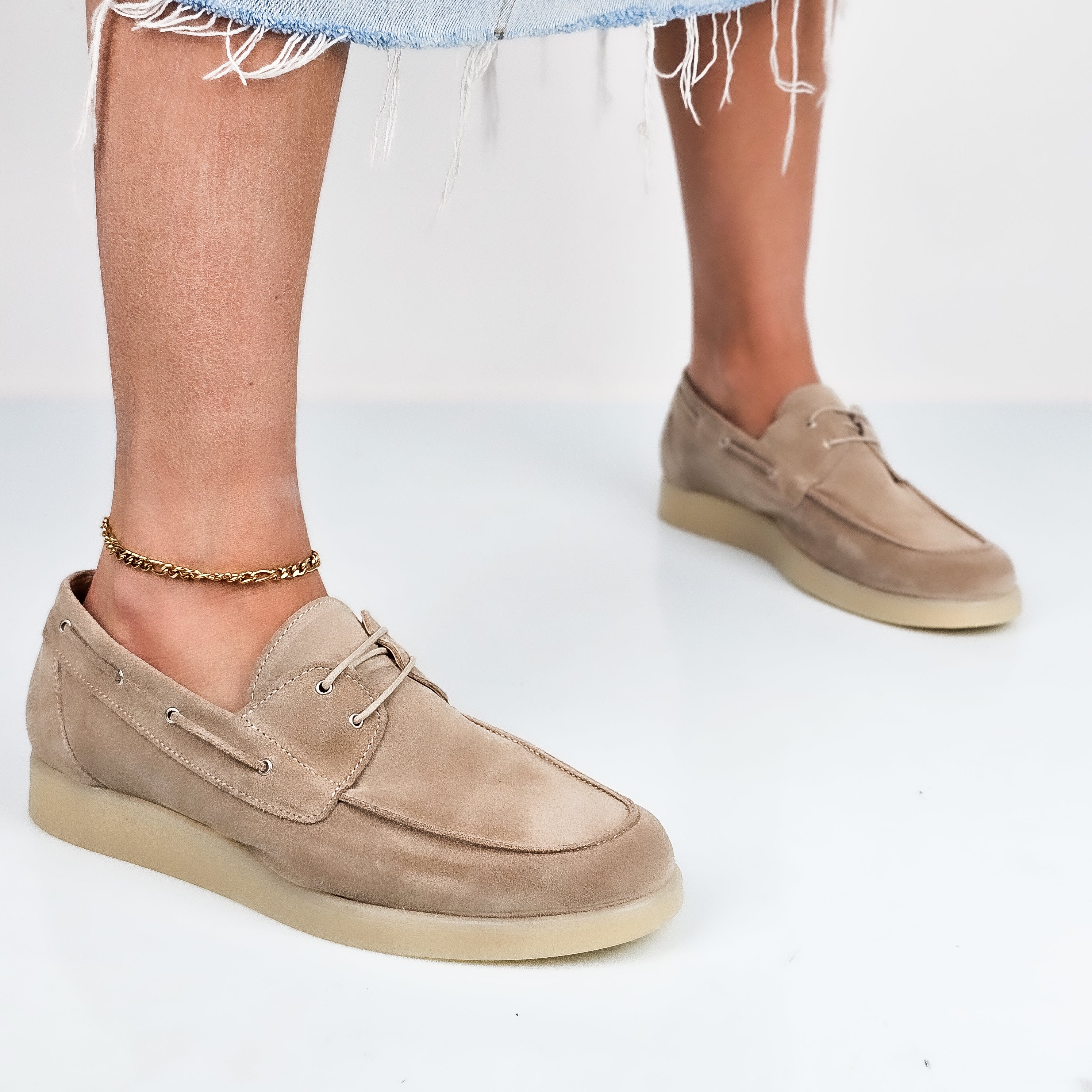 Misha - Mocassini Barca Donna Vera Pelle Made In Italy