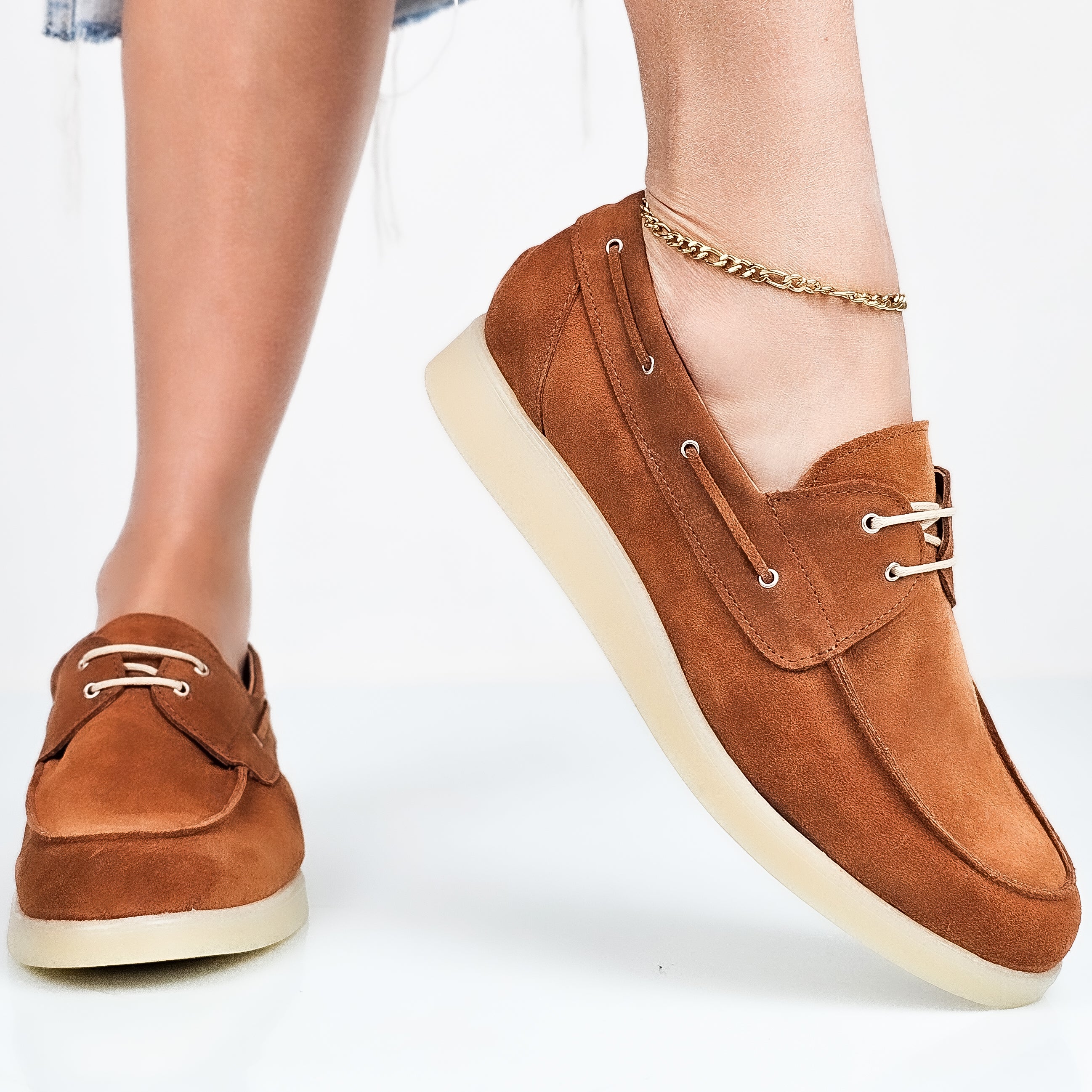 Misha - Mocassini Barca Donna Vera Pelle Made In Italy