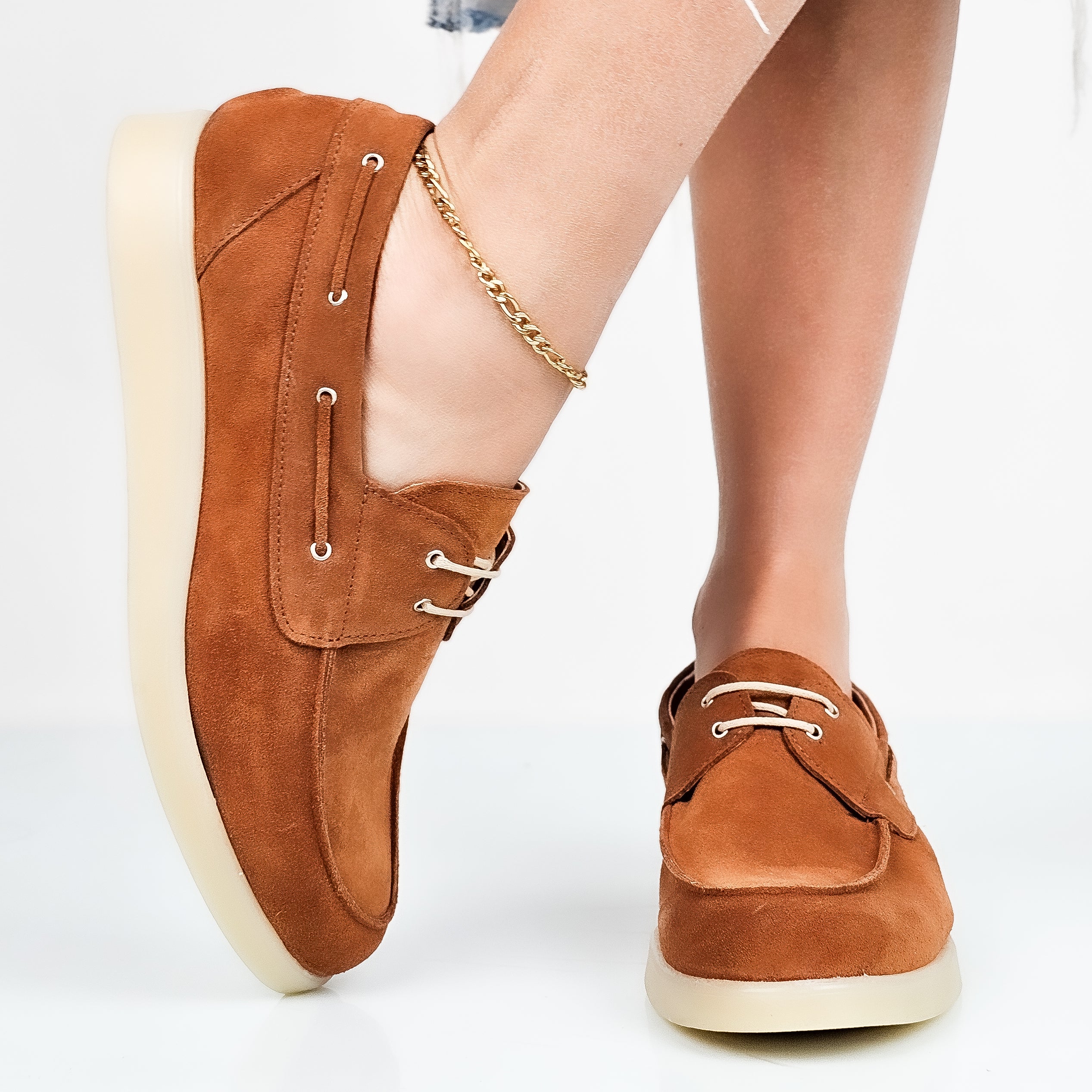 Misha - Mocassini Barca Donna Vera Pelle Made In Italy