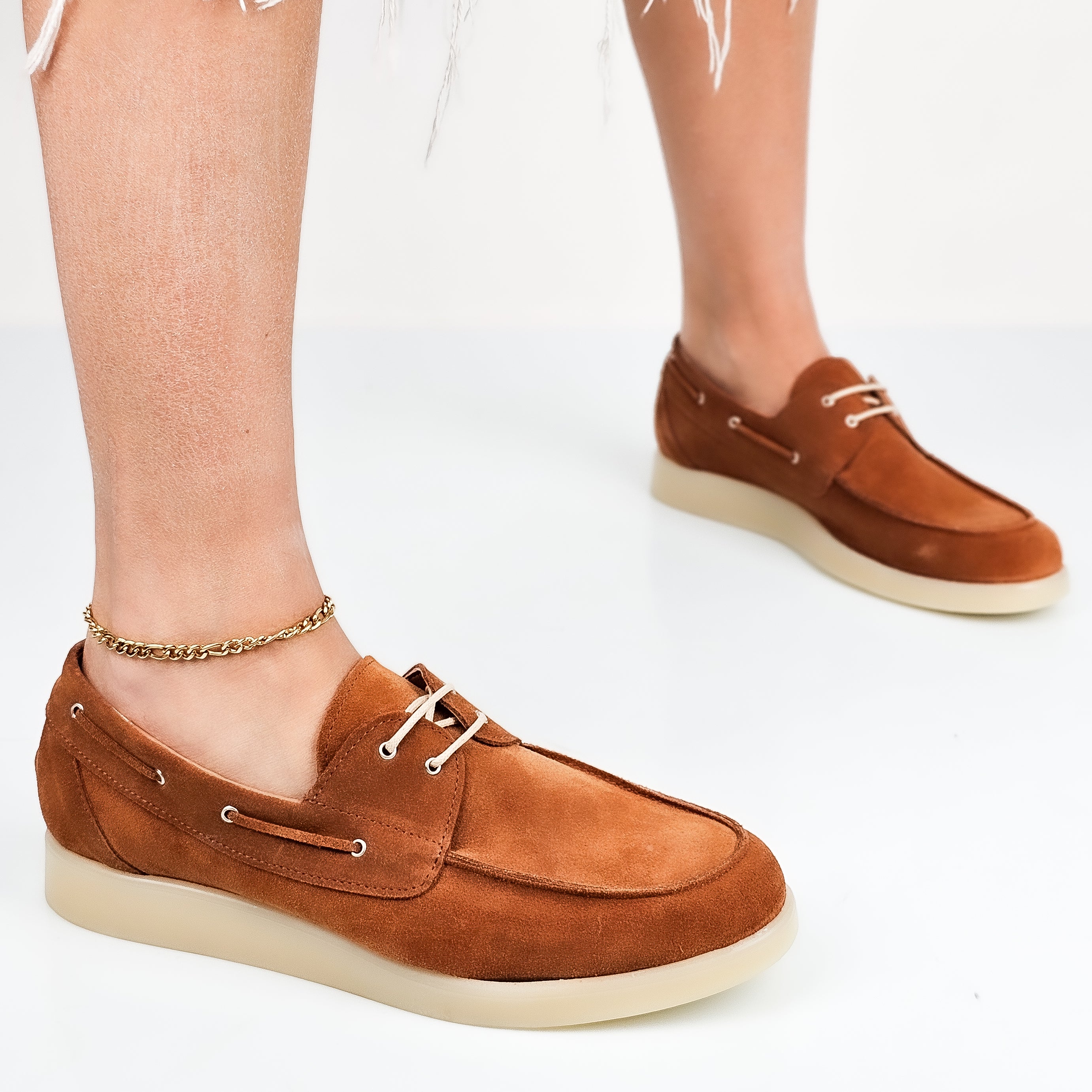 Misha - Mocassini Barca Donna Vera Pelle Made In Italy