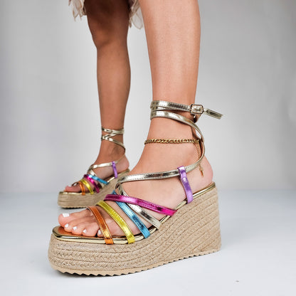 Lyn - Sandali Donna Zeppa In Corda