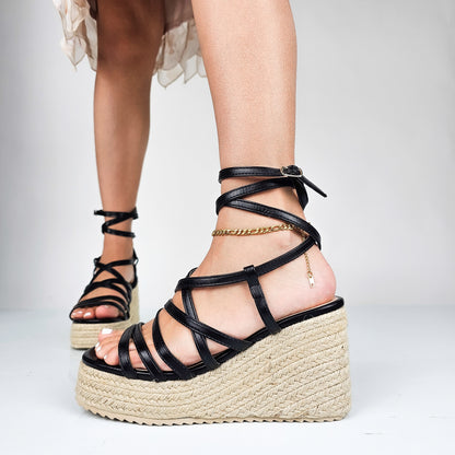 Lyn - Sandali Donna Zeppa In Corda
