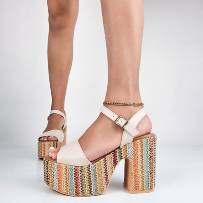 Cecy - Sandali Donna Con Plateau