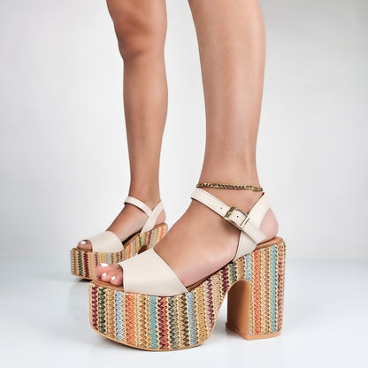 Cecy - Sandali Donna Con Plateau