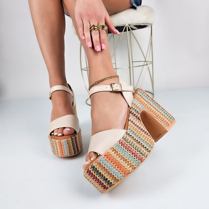 Cecy - Sandali Donna Con Plateau